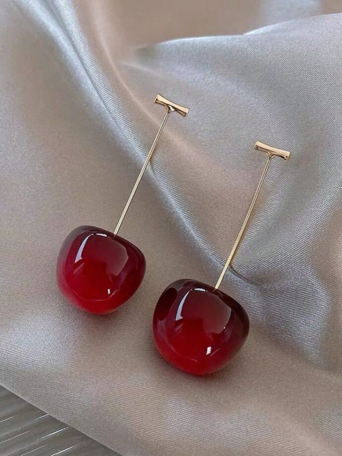 🍒 أقراط راقية بتصميم فاكهة الكرز 🌸